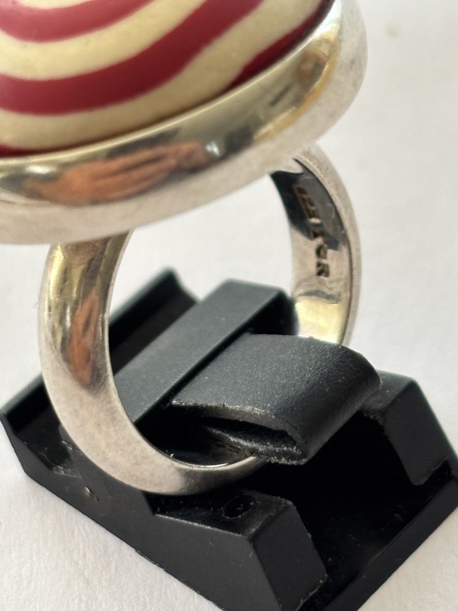 Anelli: Retro Ring Silber 925 mit Spiralmuster,  ein Hingucker! – Usato da Langnau am Albis venduto da flusspflege 2