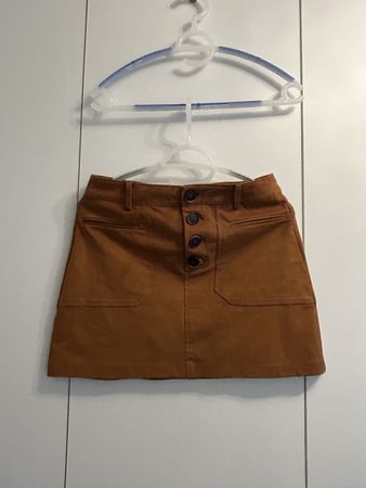 Trendiger Minirock in Cognac-Braun, Grösse 36