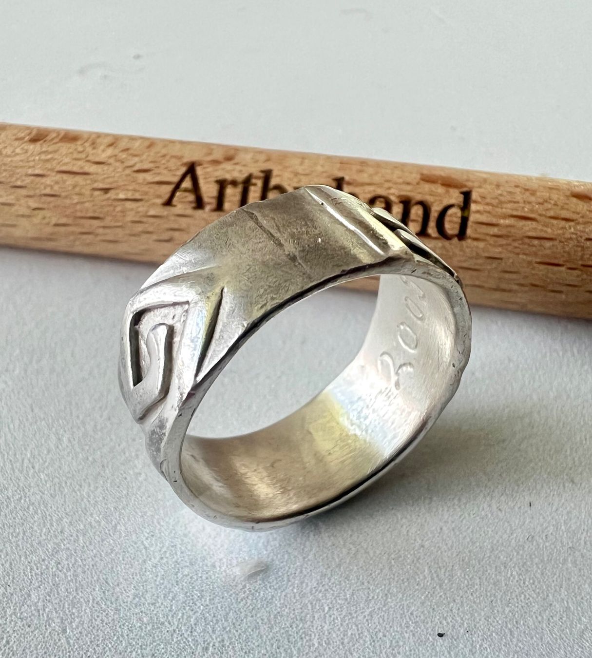 Anelli: Silberschmiede Ring 925 div. MPzen mit skulpturalem Muster – Usato da Ruswil venduto da artbyhand 6