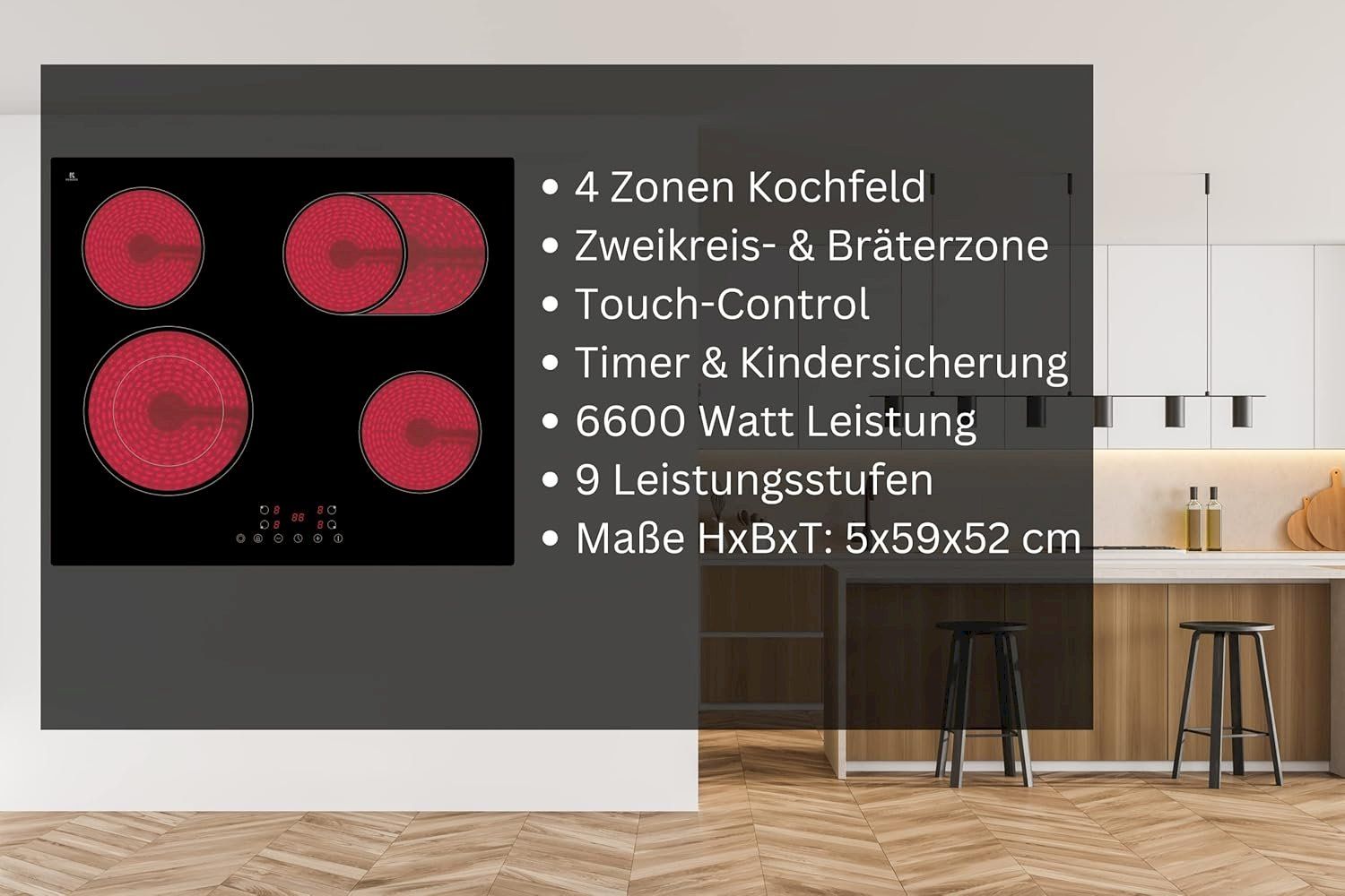 Herde: YUNA CALOR EBK4/2B Glaskeramik-Kochfeld – Neu und originalverpackt aus Bottighofen von zaap 3
