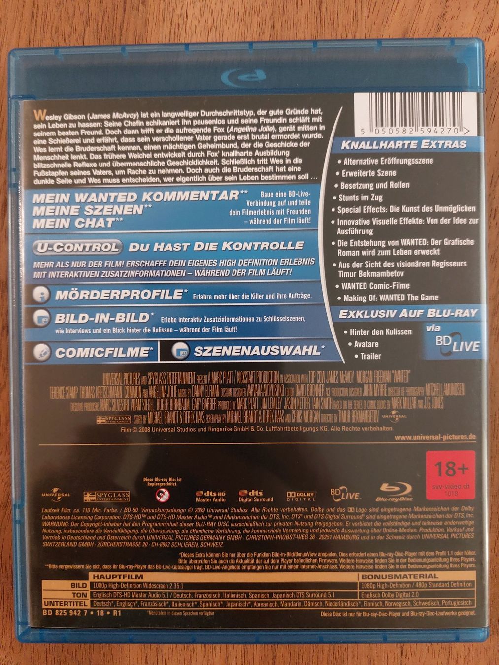 Alle DVDs: Blu Ray - Wanted mit Angelina Jolie – Gebraucht aus Rheinfelden von FilmAuktion 1