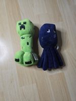 Minecraft Plüschtiere Creeper und Oktopus neuwertig