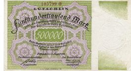 Pössneck 500000 Mark+Prägestempel 11.08.1923 VZ-VZ++