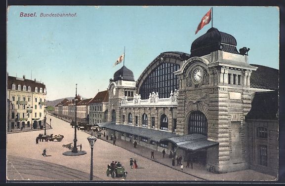 Cartoline postali: AK Basel, Bundesbahnhof, 1909 – Usato da Berlin venduto da bartko-reher
