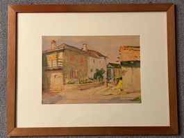 Paul Gmünder  - Original Aquarell Gerahmt Signiert