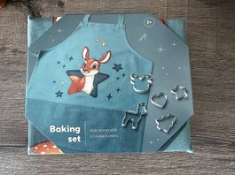 Kinder Backset Weihnachtsbäckerei Schürze Ausstecher Keckse