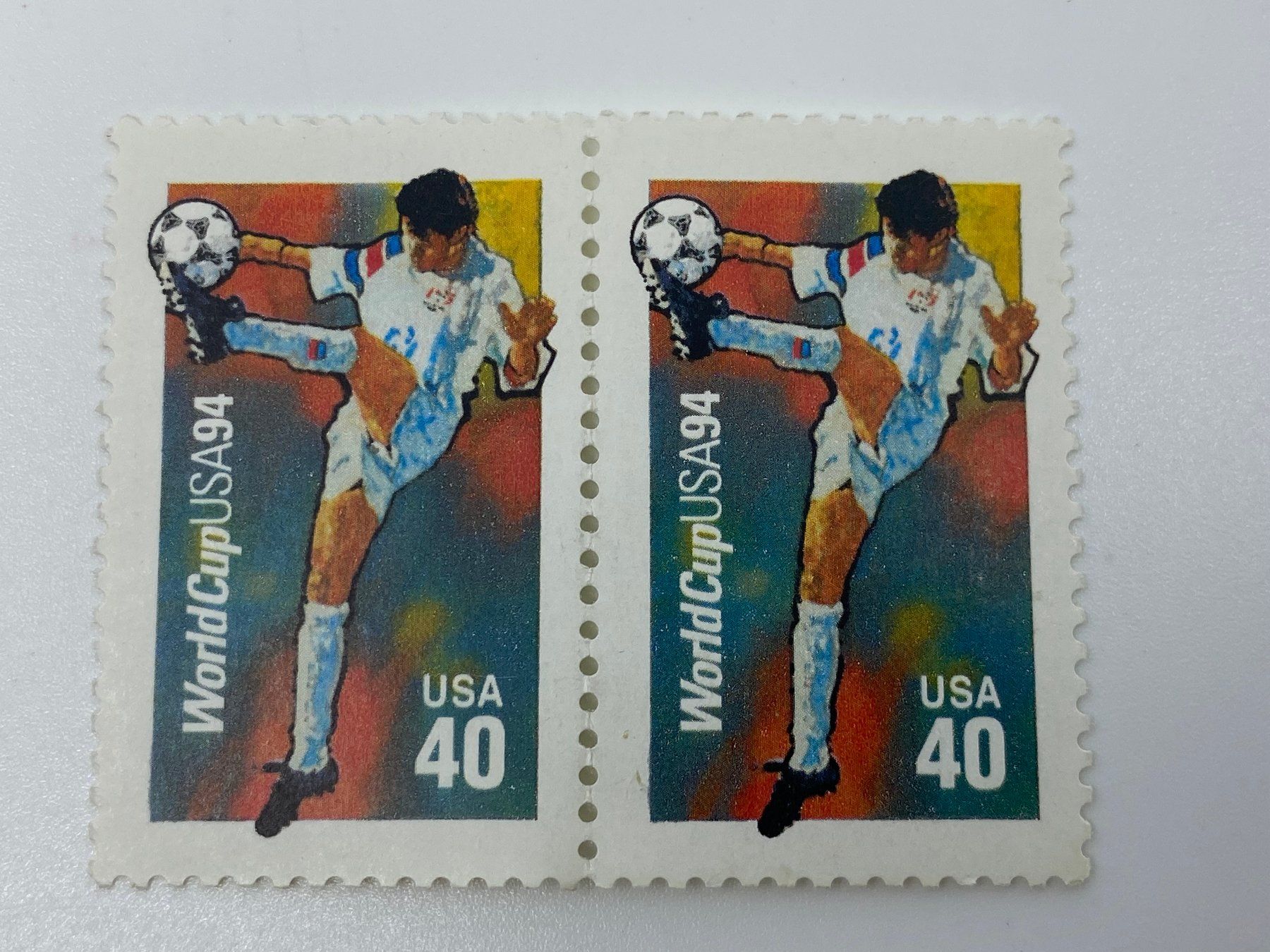 Tutti i francobolli: 2x 1994 40c World Cup Soccer: Trapping Maneuver – Nuovo (secondo la descrizione) da Langwiesen venduto da Restposten-24