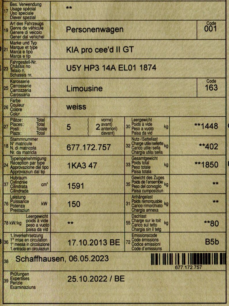 Kia Autos: KIA pro'ceed. GT 1.6 Gdi – D'occasion à Schaffhausen par FCS1896 9