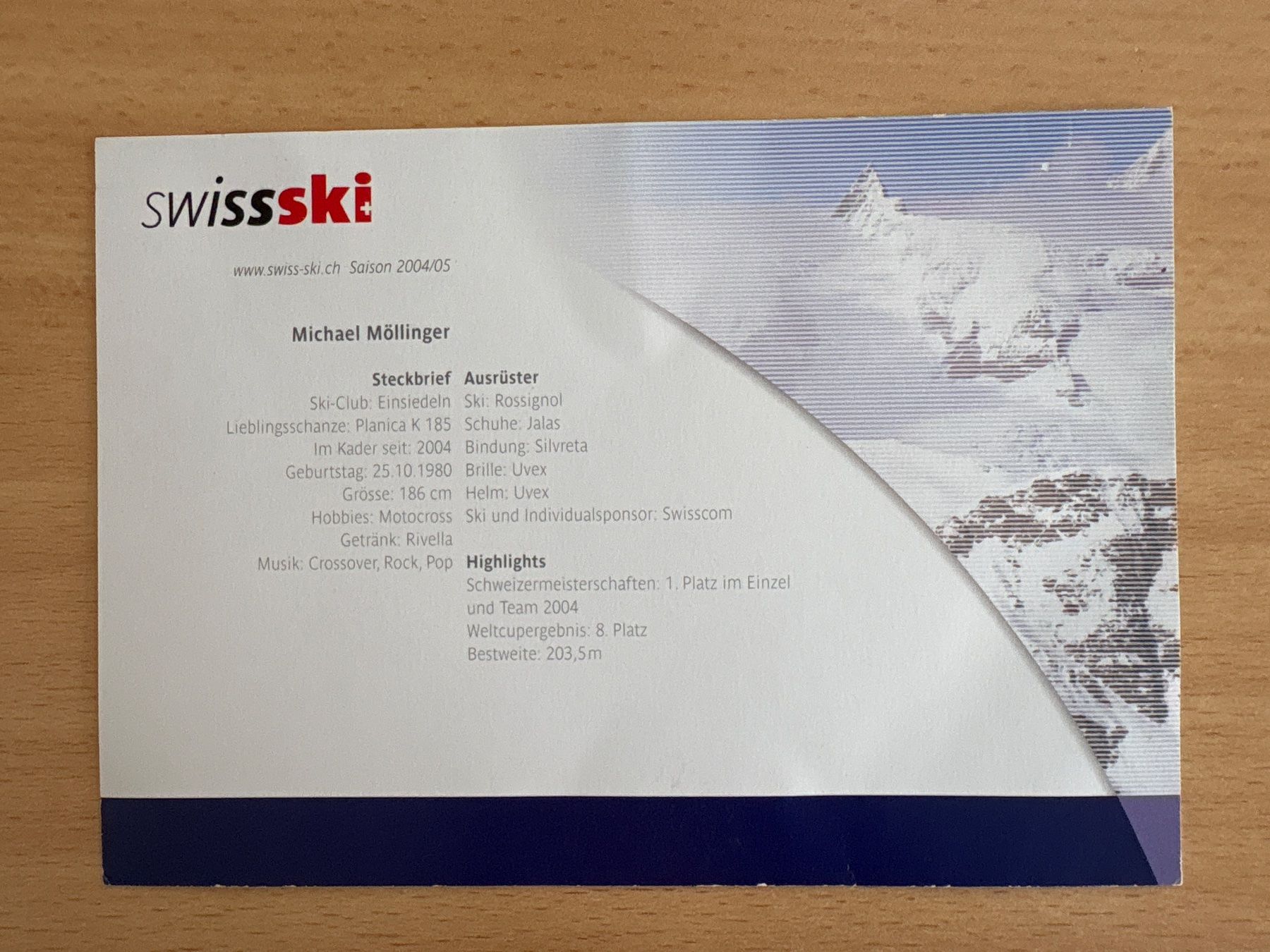 Autografi: Autogrammkarte Michael Möllinger Skispringen – Usato da Ibach venduto da lisch3 2