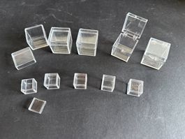 10 Plastikboxen, Acryl Döschen mit Deckel