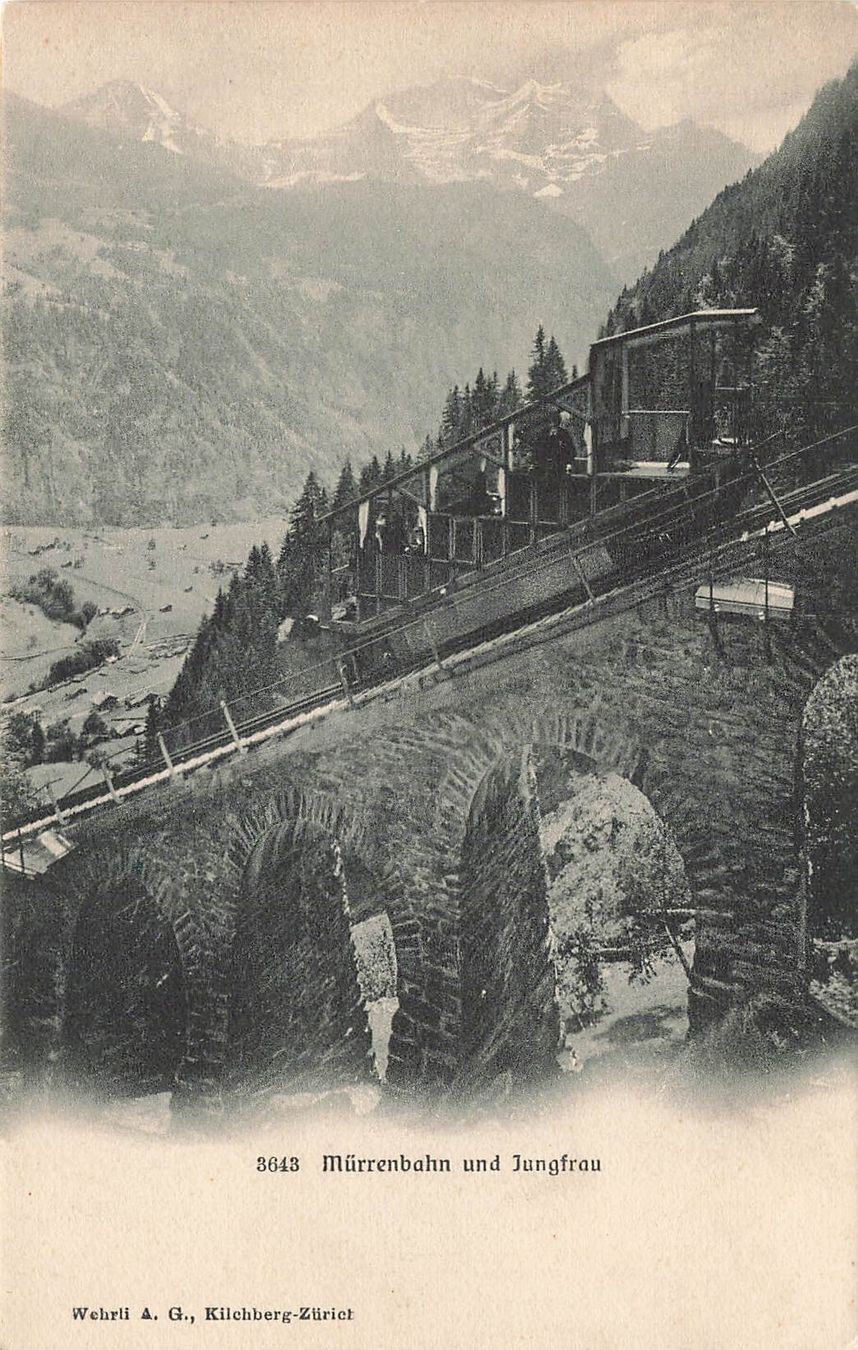 Cartoline postali: Murren bahn und Jungfrau – Usato da Biasca venduto da Blenio71