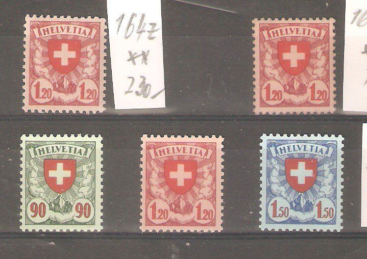 Tutti i francobolli: 163y-165y ** + 164z ** + 164y ** – Nuovo (secondo la descrizione) da Lausanne venduto da Whorvath