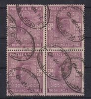 Grossbritannien 1902: 2 Sh.6 P. -  4erblock
