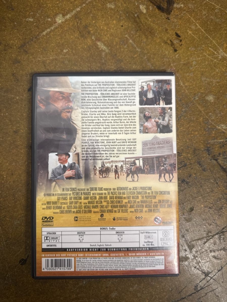 Tutti i DVDs: DVD The Proposition Tödliches Angebot – Usato da Romanshorn venduto da Donkaej21 1