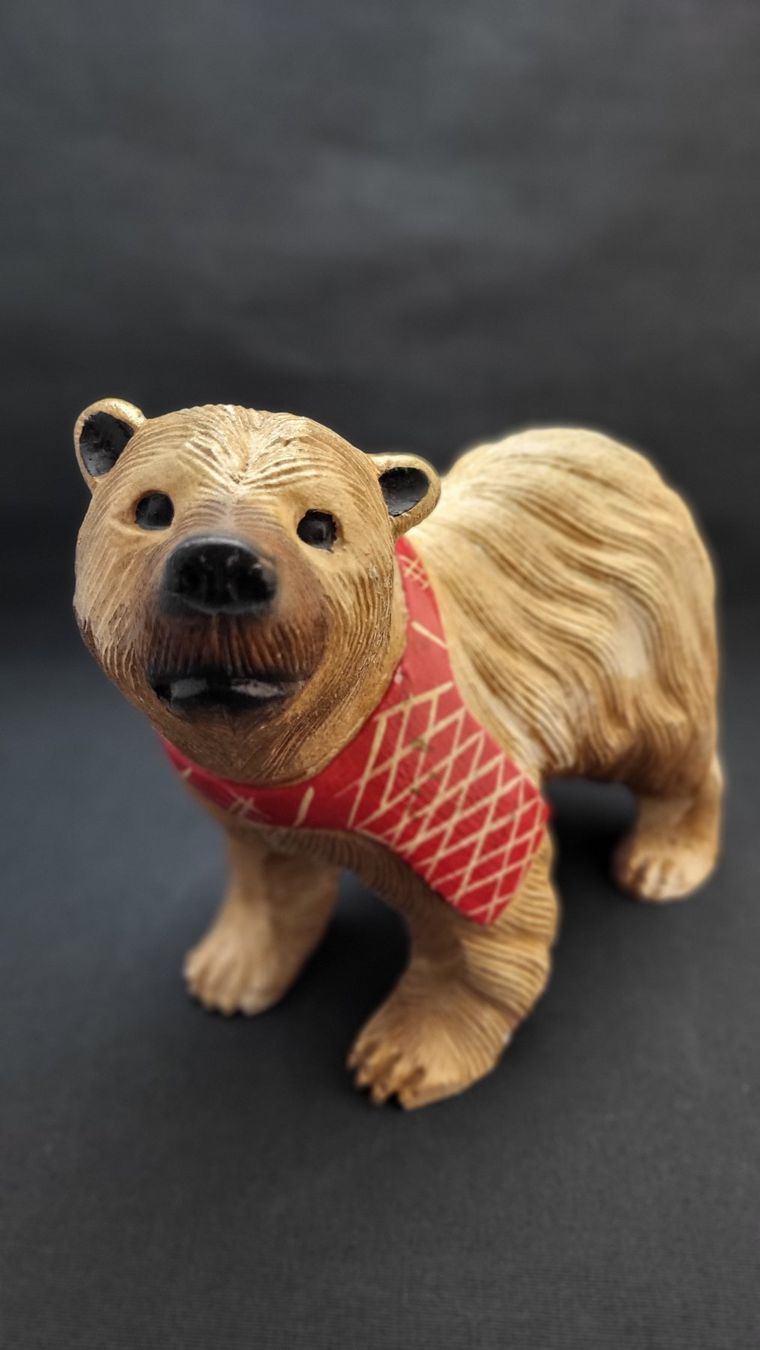 Figurines: Holzschnitzerei POLARBÄR MIT SCHAL – D'occasion à Basel par spinne02 6