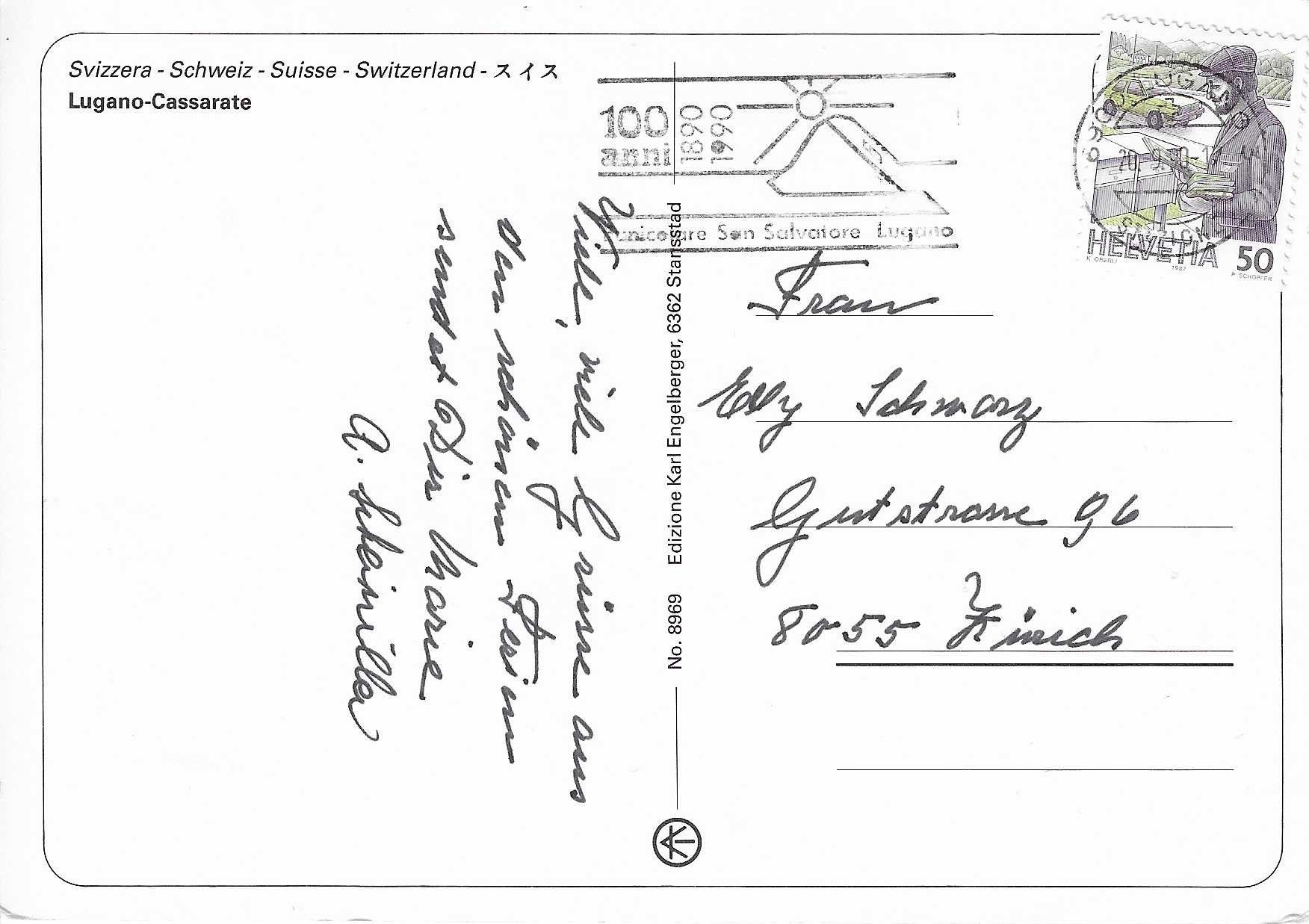 Cartoline postali: Lugano-Cassarate TI – Usato da Rothrist venduto da Stranglehold 1