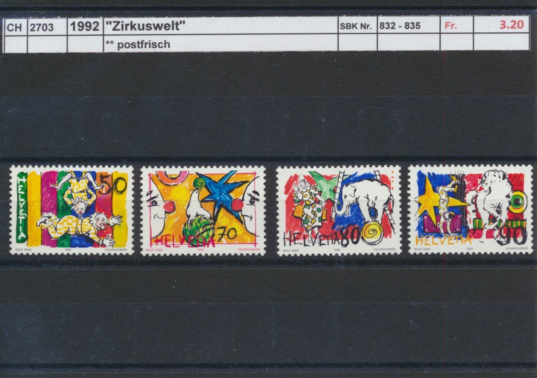 Alle Briefmarken: 1992 "Zirkuswelt", ** postfrisch – Neu (gemäss Beschreibung) aus Winterthur von Zupogeru