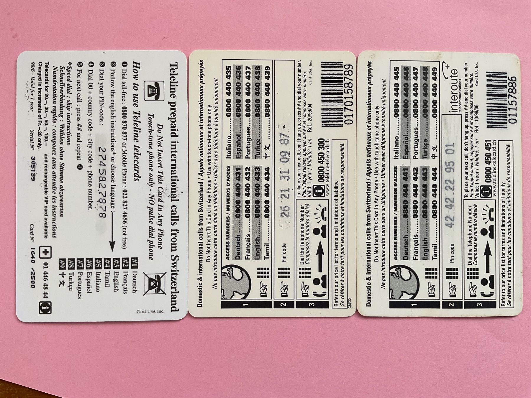 Schede telefoniche: 3 Teleline Telefonkarten – Usato da Winterthur venduto da Grap75 1