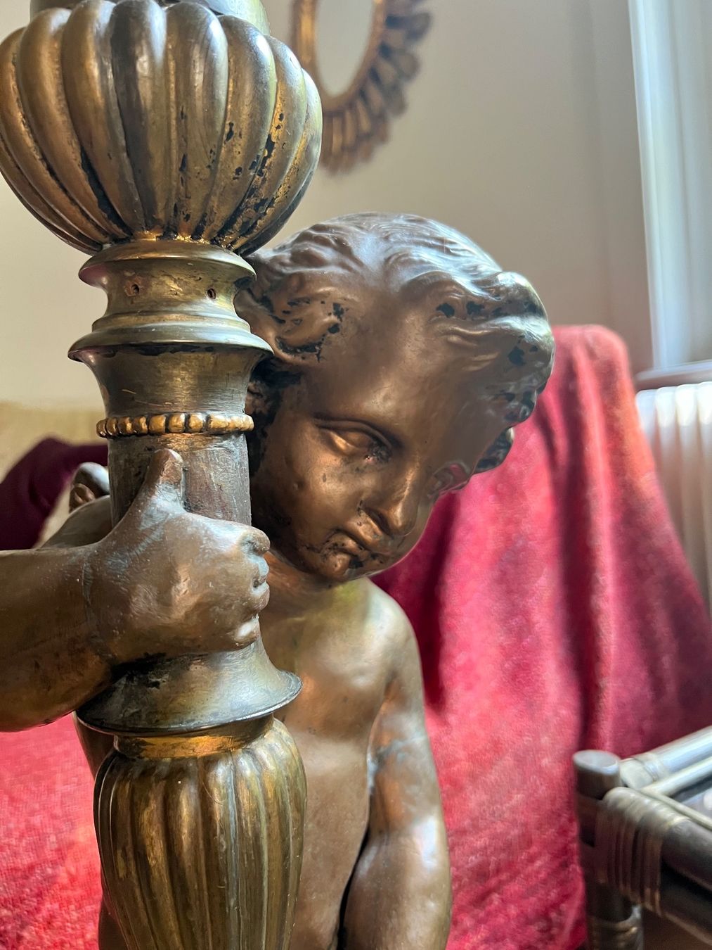 Lampade: Original antik Ständer Lampe Italy Putte Engel ca.1900 – Usato da Bern venduto da bergsee-copyright 5