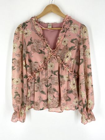 Schlupfbluse V-Ausschnitt mit Volant, *Neu*
