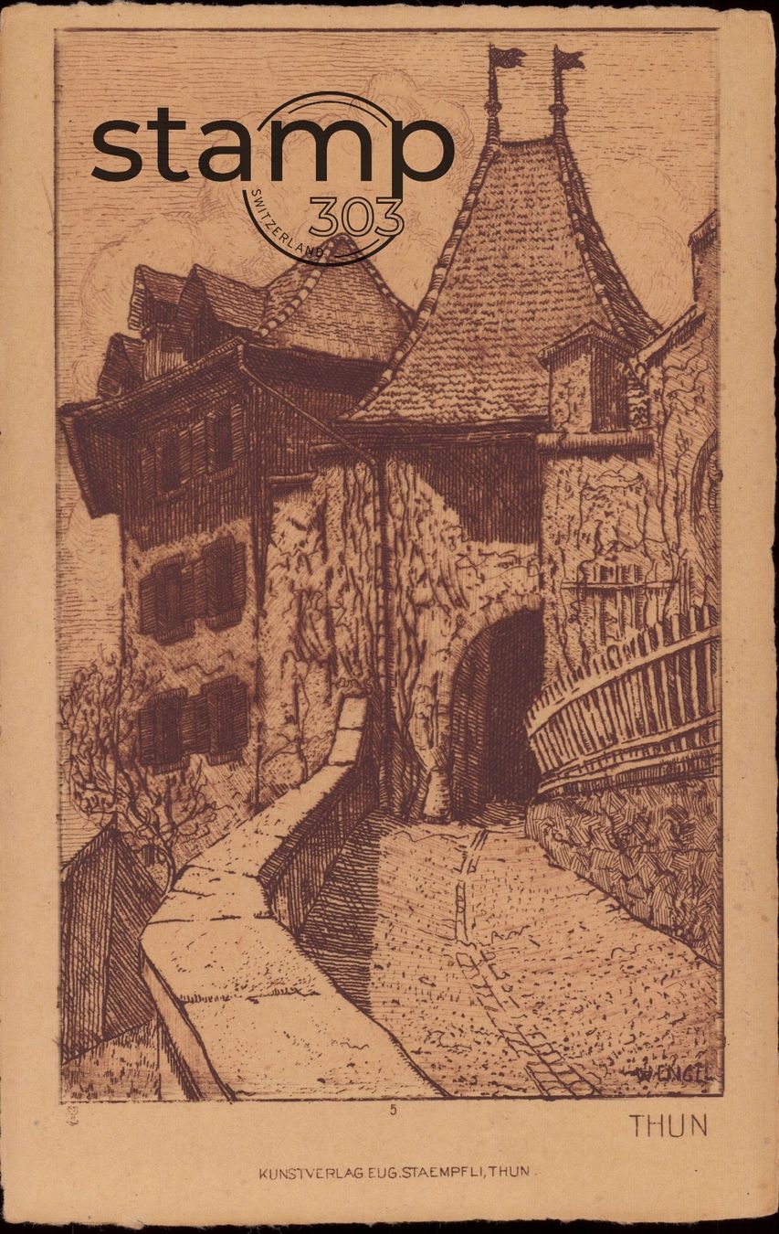 Cartoline postali: AK Kunstkarte Thun – Usato da Eggersriet venduto da stamp303