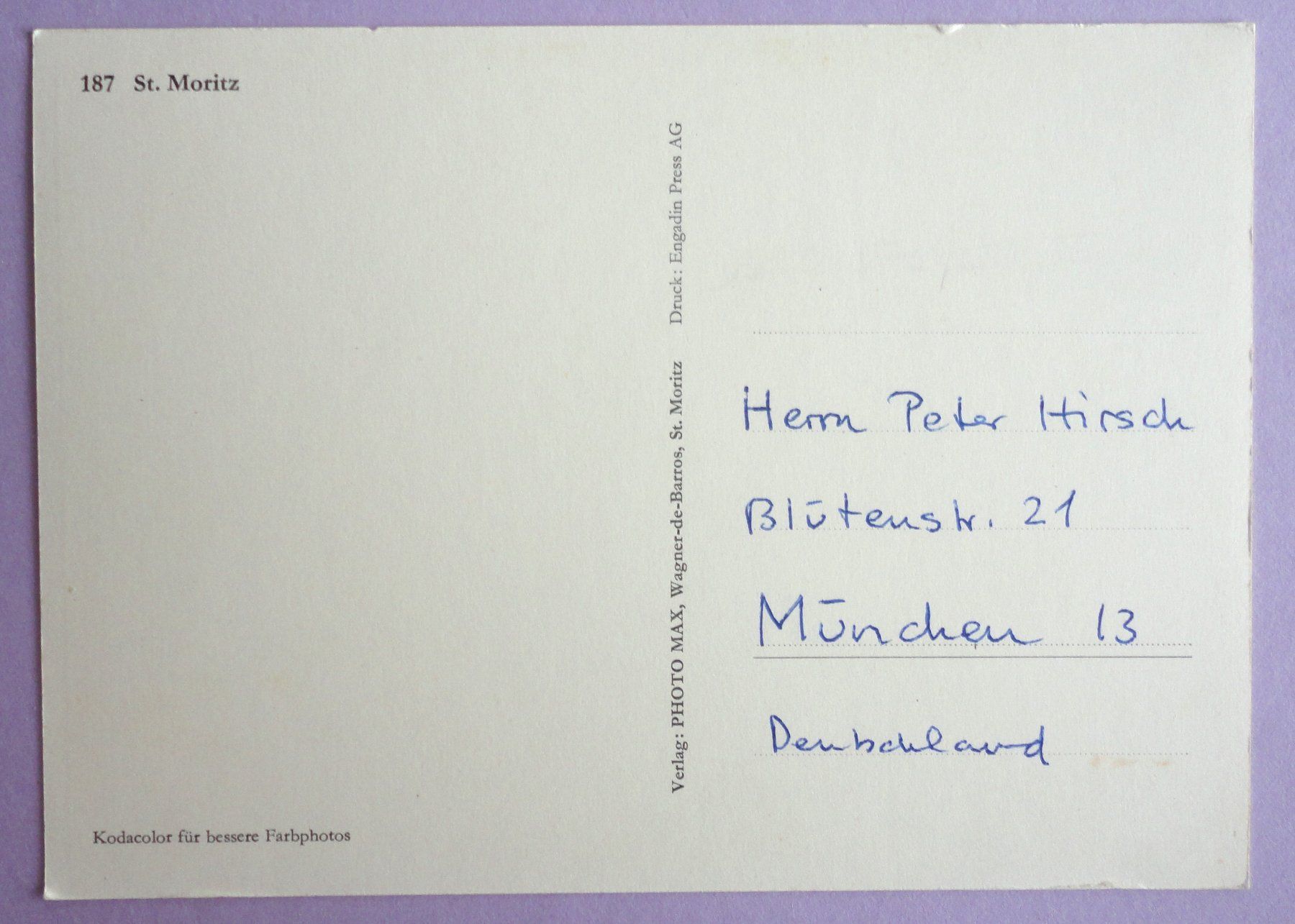 Cartoline postali: St. Moritz – Usato da Fétigny venduto da Billy2miny 1