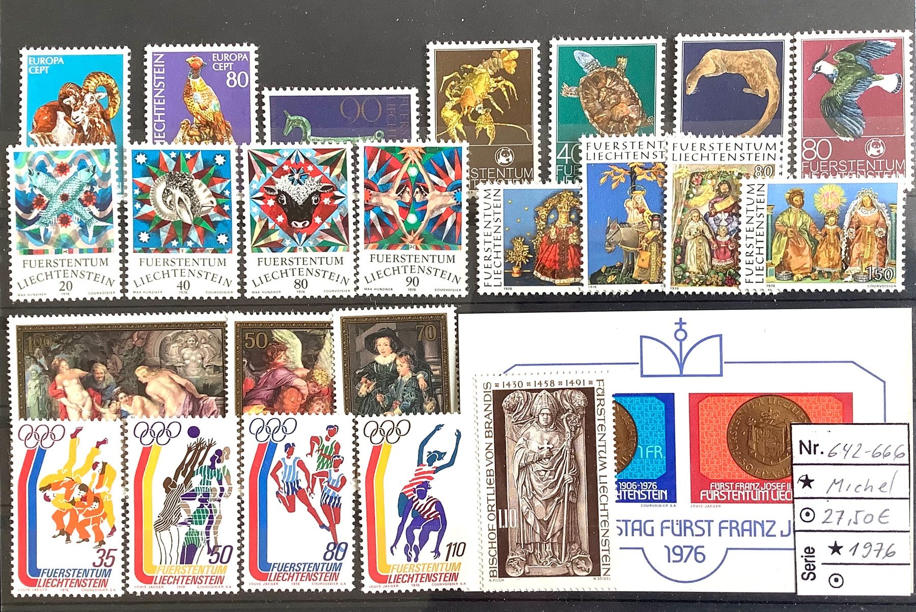 Tutti i francobolli: 1976  Liechtenstein Jahresausgabe Postfrisch ** – Nuovo (secondo la descrizione) da Liestal venduto da Skunk02