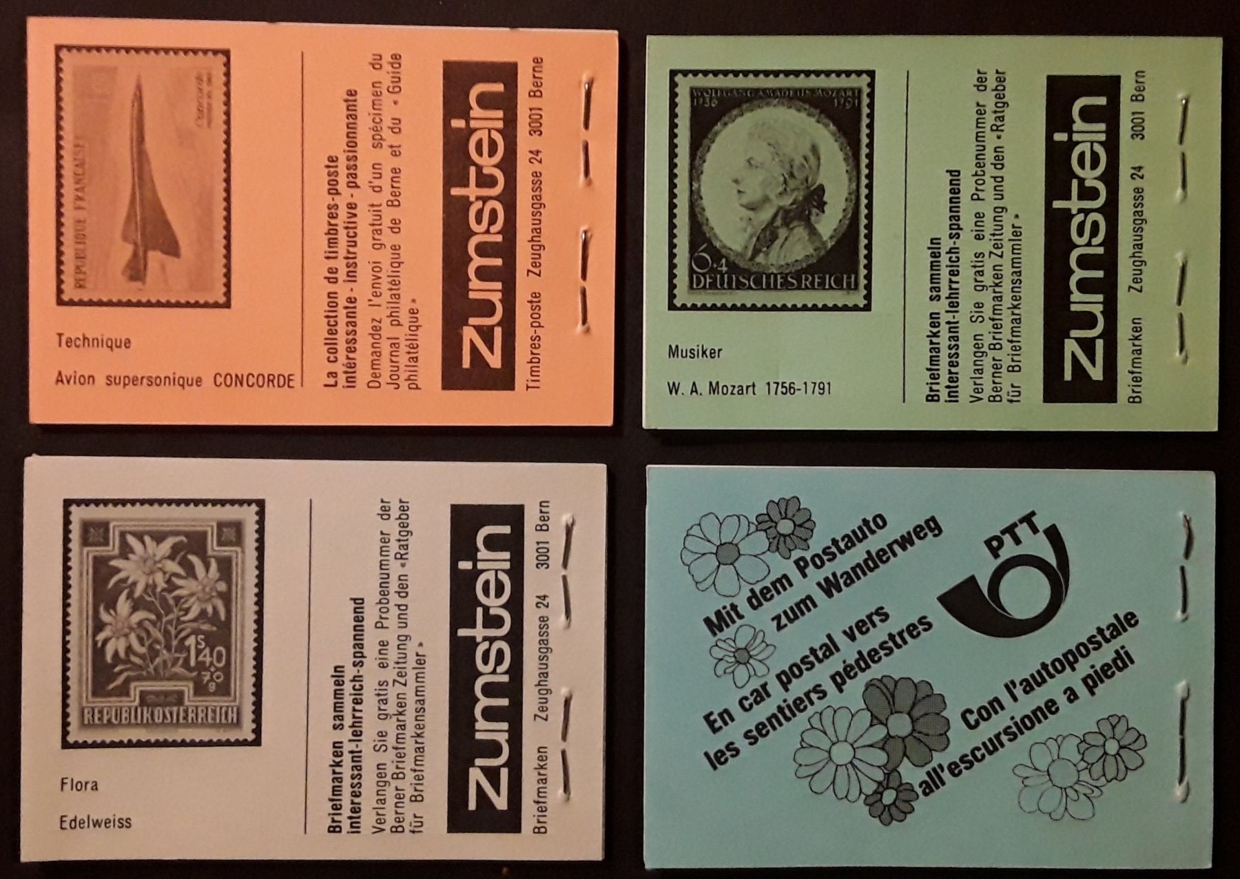 Tutti i francobolli: 1979-83: Vier Markenheftchen ** Nr.72a/72c/72d/72e – Usato da Walperswil venduto da Tcheidi 1