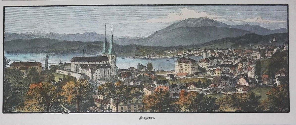 Stiche: Luzern  Holzstich um 1890 – Gebraucht aus Rafz von Helvet32 1