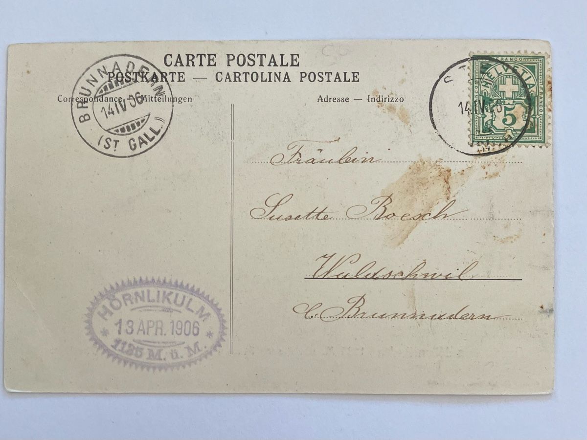 Cartoline postali: Alte Ansichtskarte Hörnlikulm, 1906, Steg – Usato da Bauma venduto da Baumer71 1