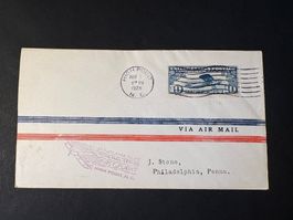 Luftpost Erstflug 1928 von HIGH POINT nach Philadelphia