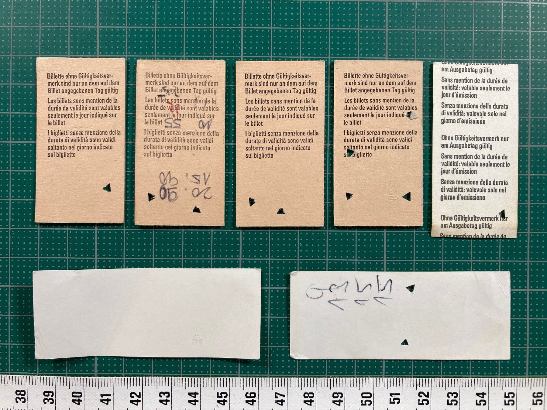 Tickets: Ab Bülach, 7 alte Bahnbillette, 1983, SBB – Gebraucht aus Lenzburg von fh1 1
