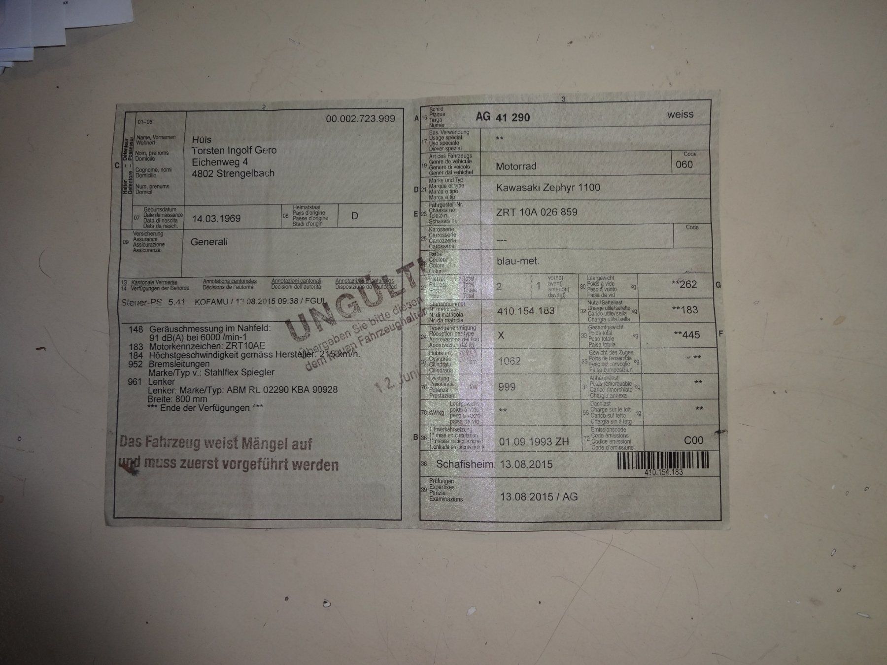 Kawasaki Strasse: Kawasaki  ab mfk – Gebraucht aus Schlieren von Ramlina53 5