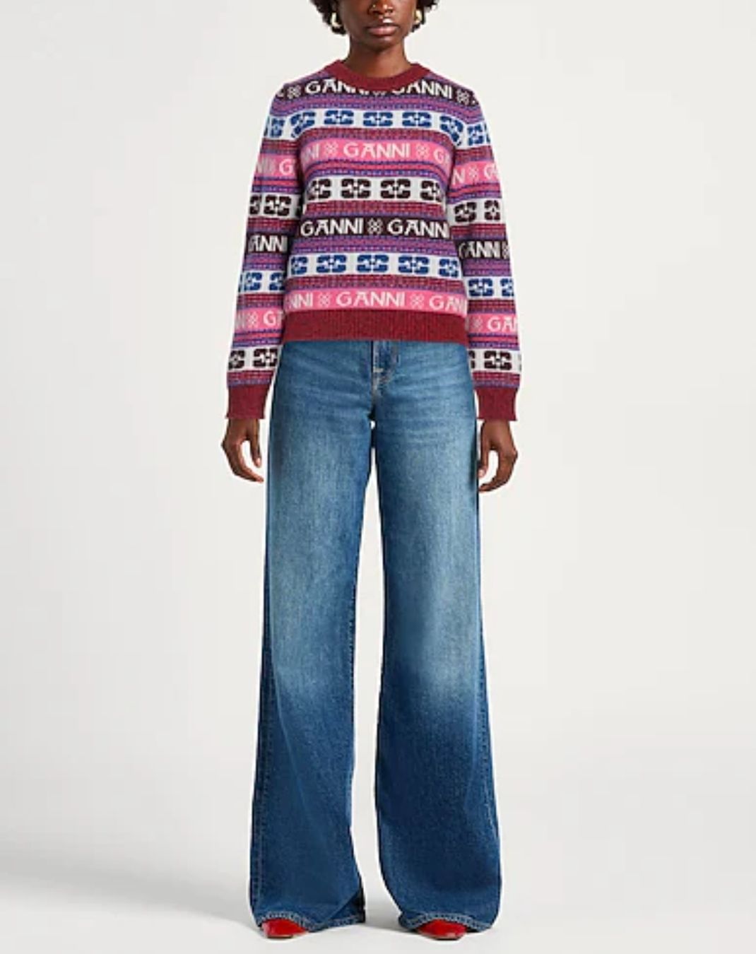Ganni Maglioni & Felpe: GANNI Wollpullover, Strickpullover,Muster Jumper, Gr. L, NEU – Nuovo e nell'imballaggio originale da Zürich venduto da Hibiskus3 9