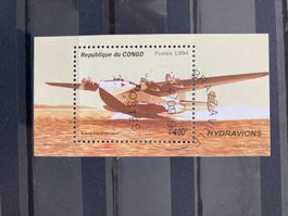 Kongo 1994 Block Wasserflugzeuge gestempelt