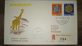 Swissair Zürich - Geneve - Monrovia 03.04.1965