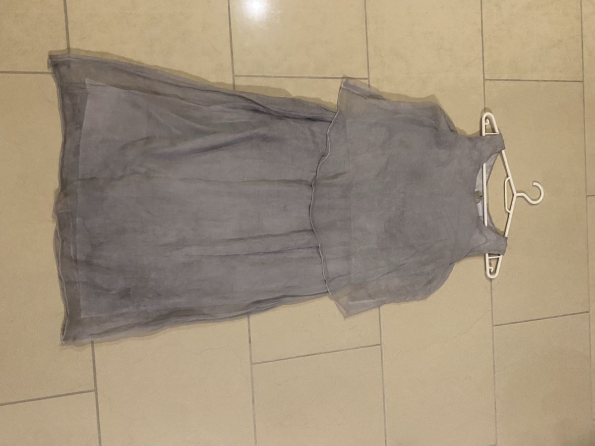 Alba Moda Kleider: Alba Moda Kleid Gr. 34/36 Grau Seide & Viskose  – Gebraucht aus Rorschach von Lauraq12 1