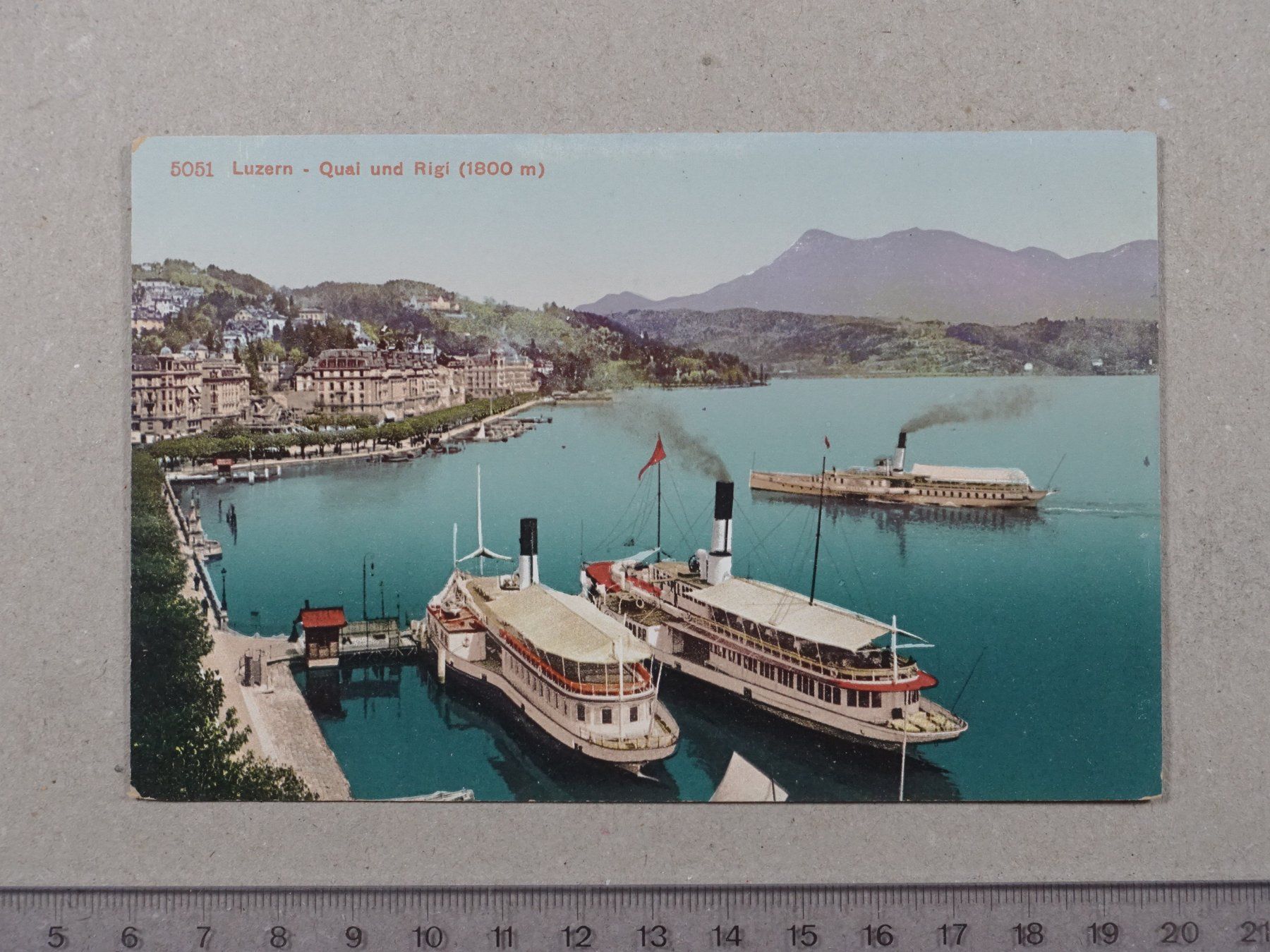 Cartoline postali: Luzern, Quai, Rigi, Schiff, Dampfschiff – Usato da Lenzburg venduto da fh1