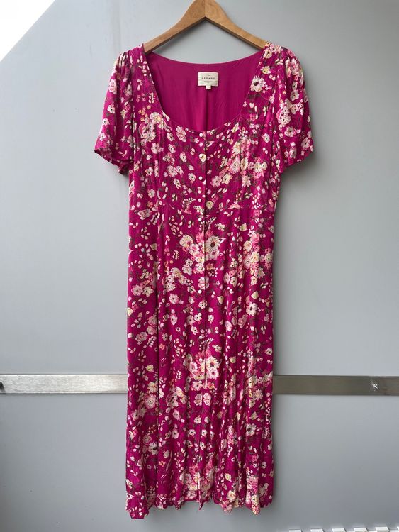 Sezane VICTORIA Floral Midi Dress, Size 40, Pink Button Down | Kaufen ...