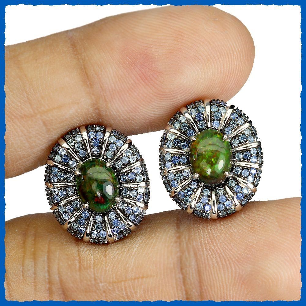 Orecchini pendenti & Orecchini a lobo: Schwarzer Opal - Saphir 925 Silber Ohrringe – Nuovo e nell'imballaggio originale da Oberglatt ZH venduto da Goldfee1 1