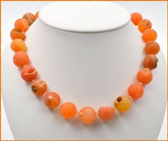 ♛ Drusen - Achat Kugel - Collier ca. 50cm