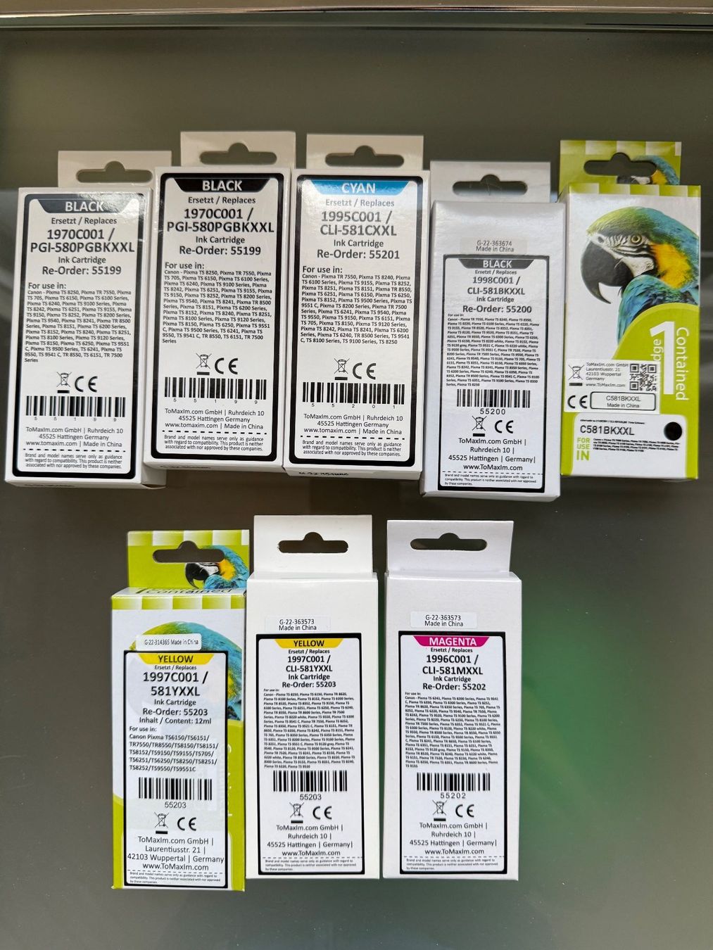 Cartucce per stampanti & toner: 8 x Tinte 580/581 – Nuovo e nell'imballaggio originale da Eschenbach SG venduto da Sums