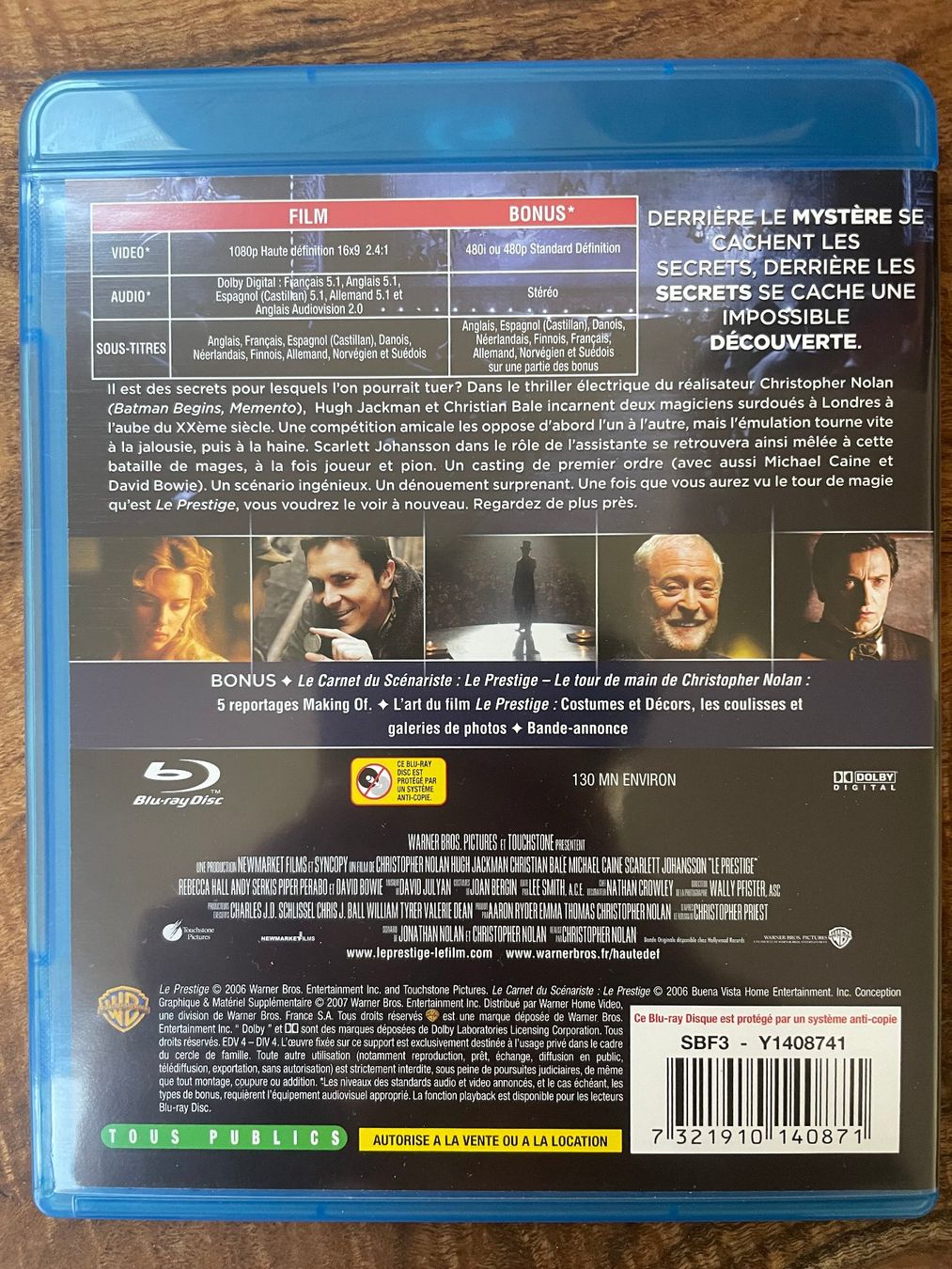 Tutti i DVDs: Le Prestige (blu-ray) – Usato da Vevey venduto da c_lathion 1