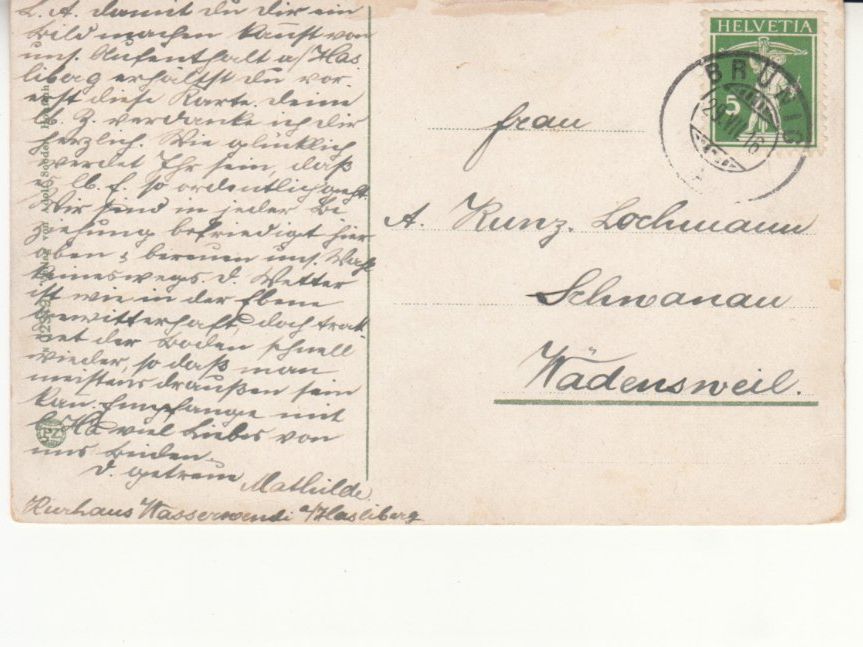 Cartoline postali: Wasserwendi 1916 – Usato da Bürglen TG venduto da StampGraf 1