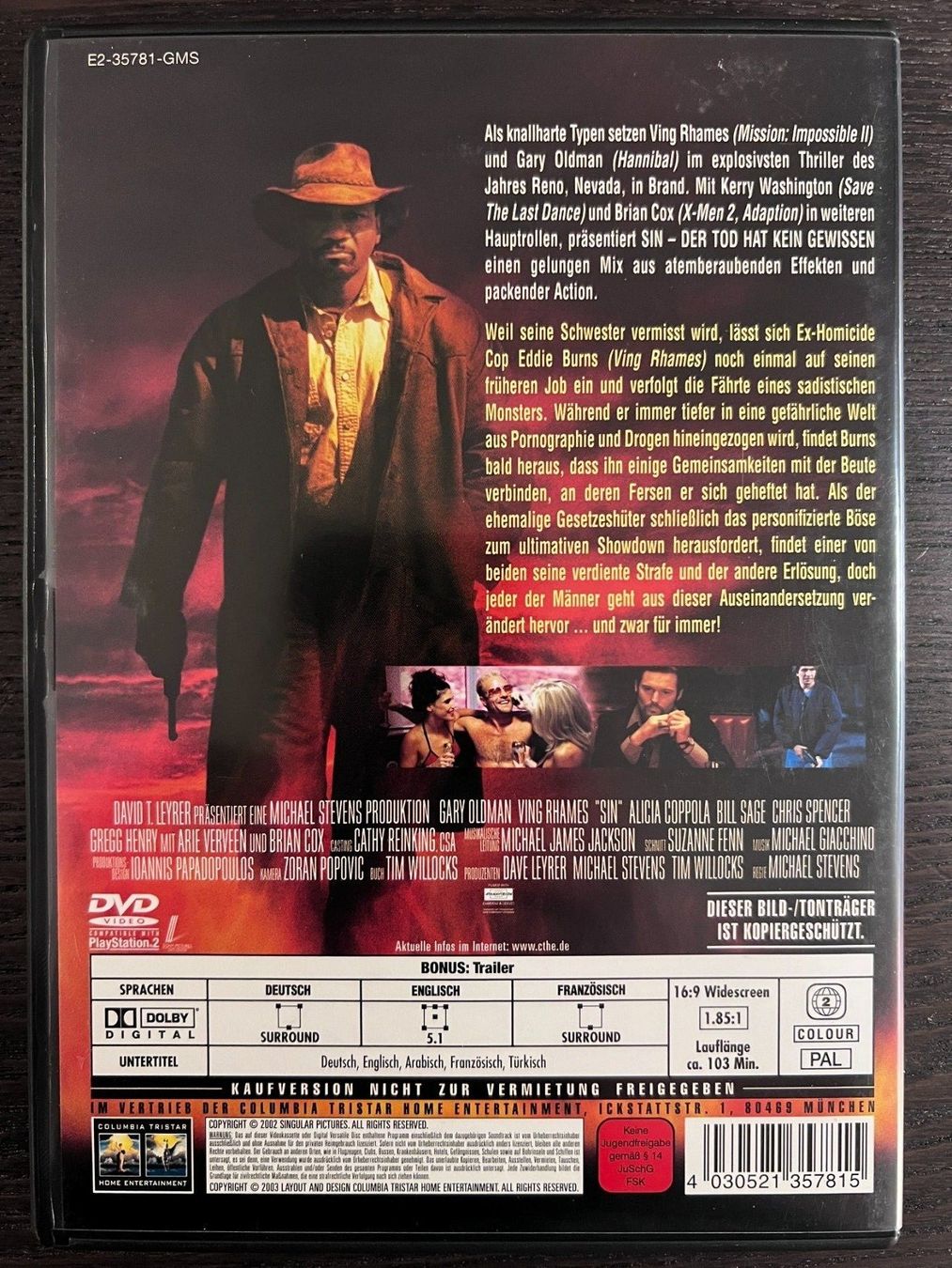 Tutti i DVDs: Sin - Der Tod hat kein Gewissen – Usato da Zürich venduto da FilmFreunde 1