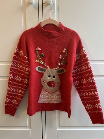 Next Christmas/Weihnachten jumper Reindeer Red 5 Years 110cm