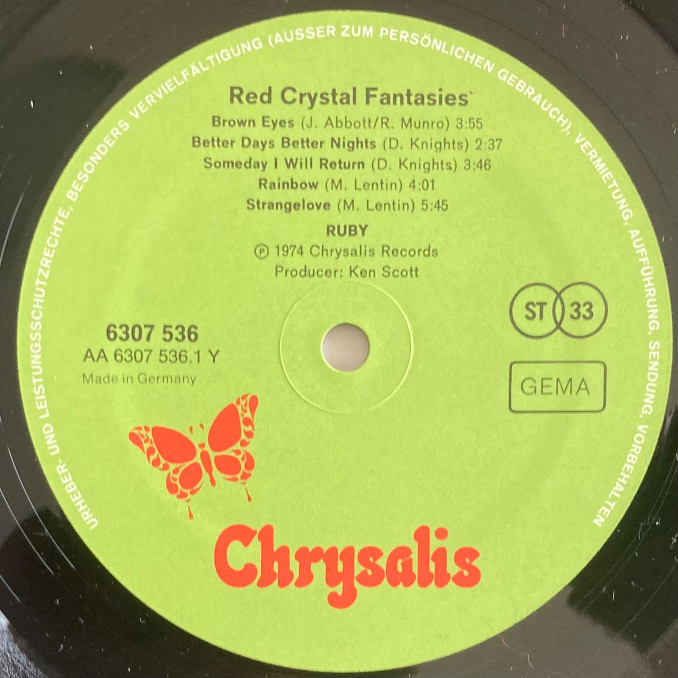 Dischi in vinile: RUBY - RED CRYSTAL FANTASIES – Usato da Poliez-Pittet venduto da Newtown-Records 2