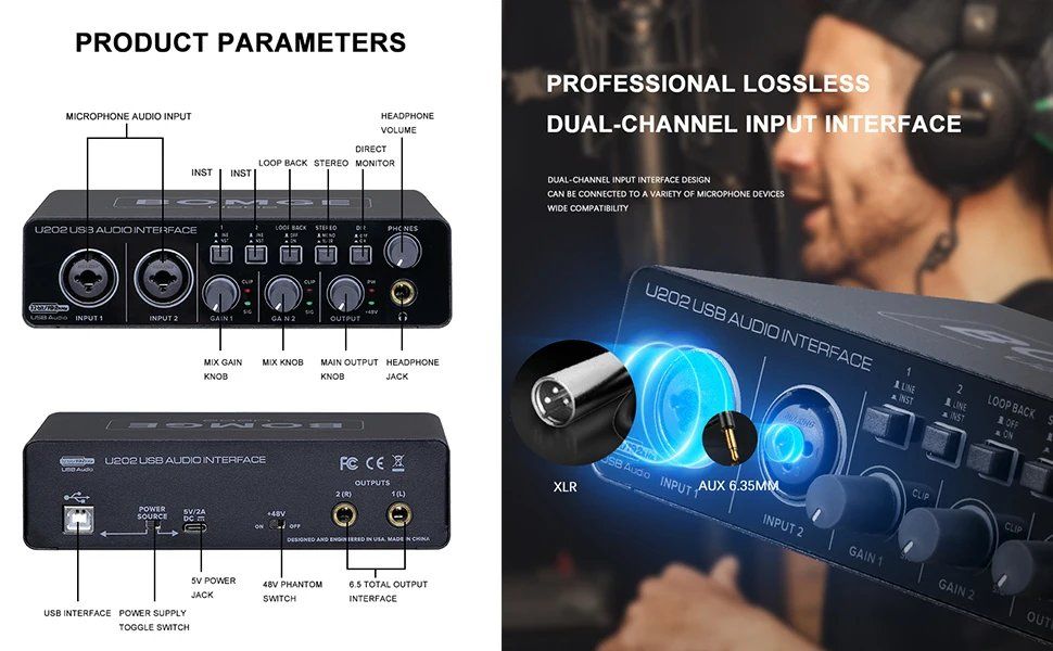 Attrezzatura per studi di registrazione: USB Audiointerface 32Bit 192kHz XLR TS TRS Mic Preamp 48V – Nuovo e nell'imballaggio originale da Genève venduto da Anna-38 7