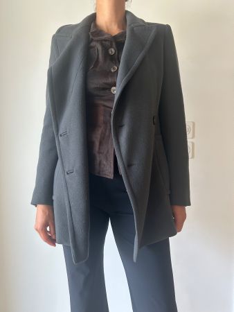 Damen Mantel dunkelgrau Grösse M Doppelreiher guter Zustand