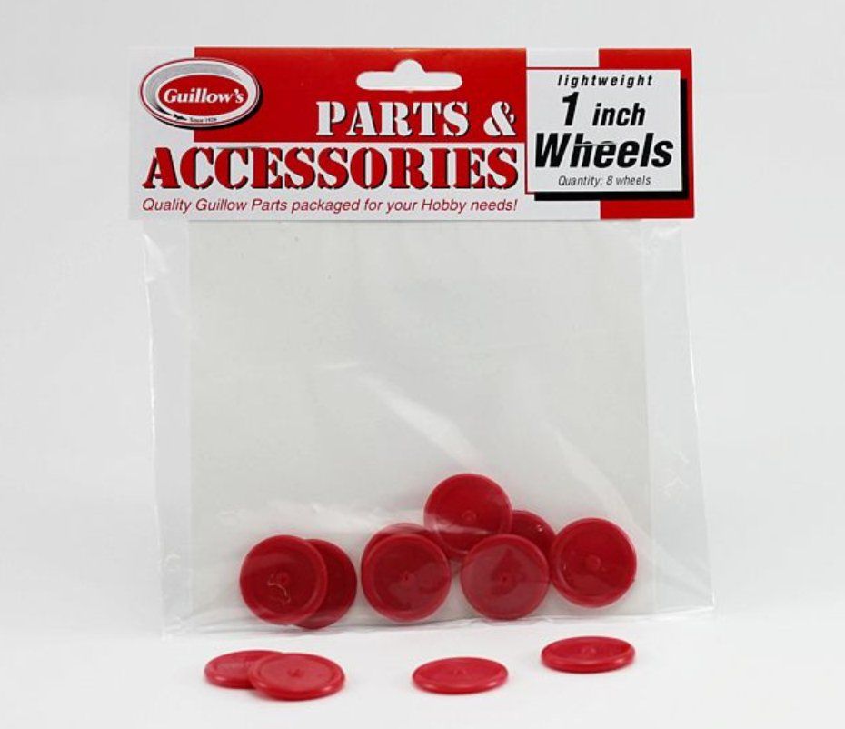 Modellismo RC: Guillow's 25mm Lightweight Plastic Wheels roues GUI 112 – Nuovo e nell'imballaggio originale da Trélex venduto da Arnaudyak